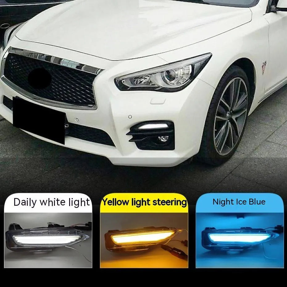 Infiniti Q50 Q70 front bumper LED daytime running and turn signal light with ABS housing