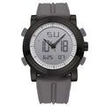 Double display luminous electronic watch with 47mm mineral glass and analogue digital dial