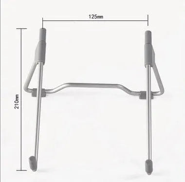 Grey adjustable mobile phone and laptop stand made from aluminium alloy and plastic