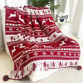 Personalised acrylic fleece Christmas blanket with snowflake or reindeer pattern.