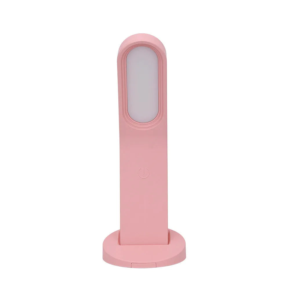 Simple desk lamp with LED, USB charging, touch switch, compact 70x70x189mm, white finish