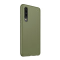 Huawei P30 TPU back cover case in Army Green colour next to a smartphone.