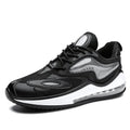 Space Black and Space White men's casual summer sneakers with air cushion and rubber sole.
