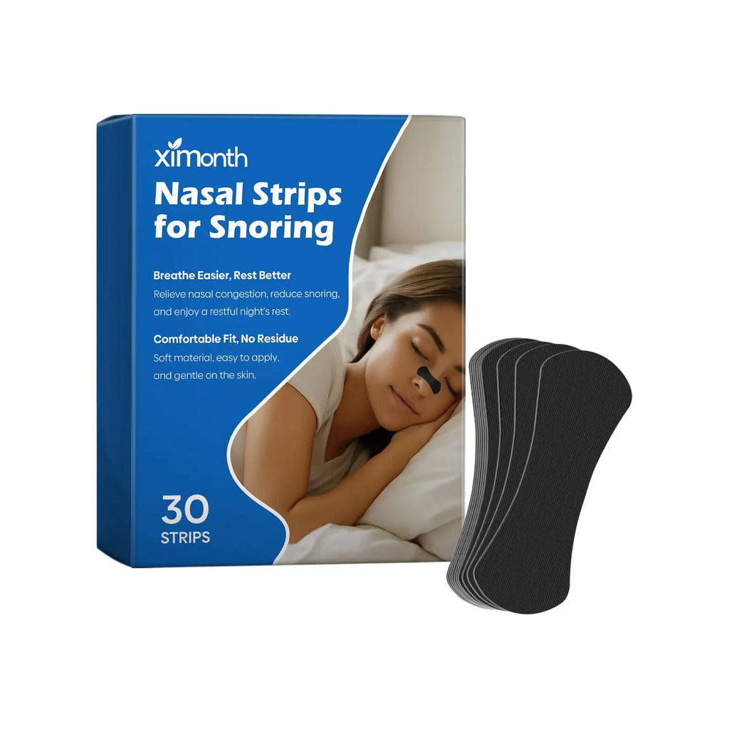 Pack of 30 clear anti-snoring hydrogel nose patches on a white background.