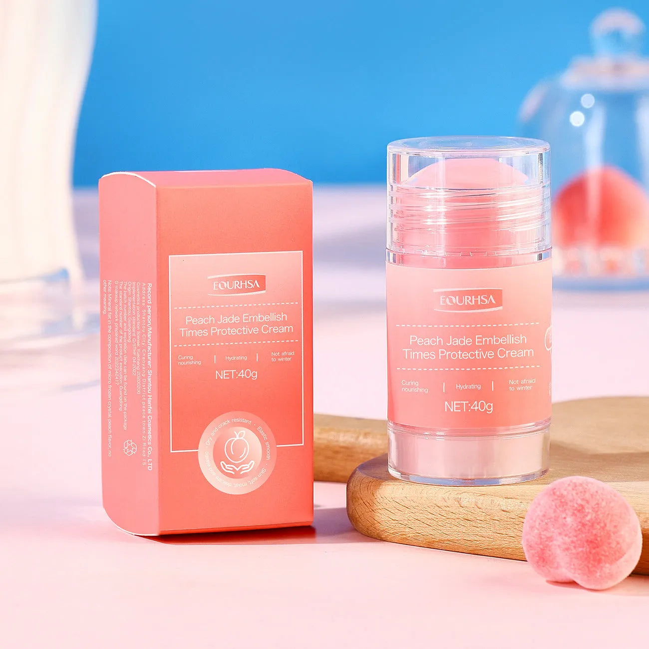 Moisturiser solid stick balm for hands and feet shown with eight scent options