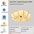 French retro printed ceiling lamp with iron body and fabric shade, 220V bedroom ceiling light