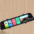 12-inch rearview mirror tachograph with touchscreen display and dual lens camera system