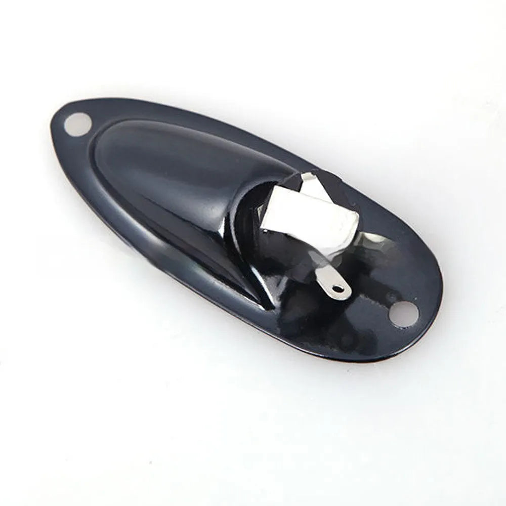 Black and silver alloy ST boat socket for electric guitar and bass output jack replacement