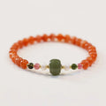 Natural Sichuan cherry red south red agate bracelet with round beads in ethnic retro style