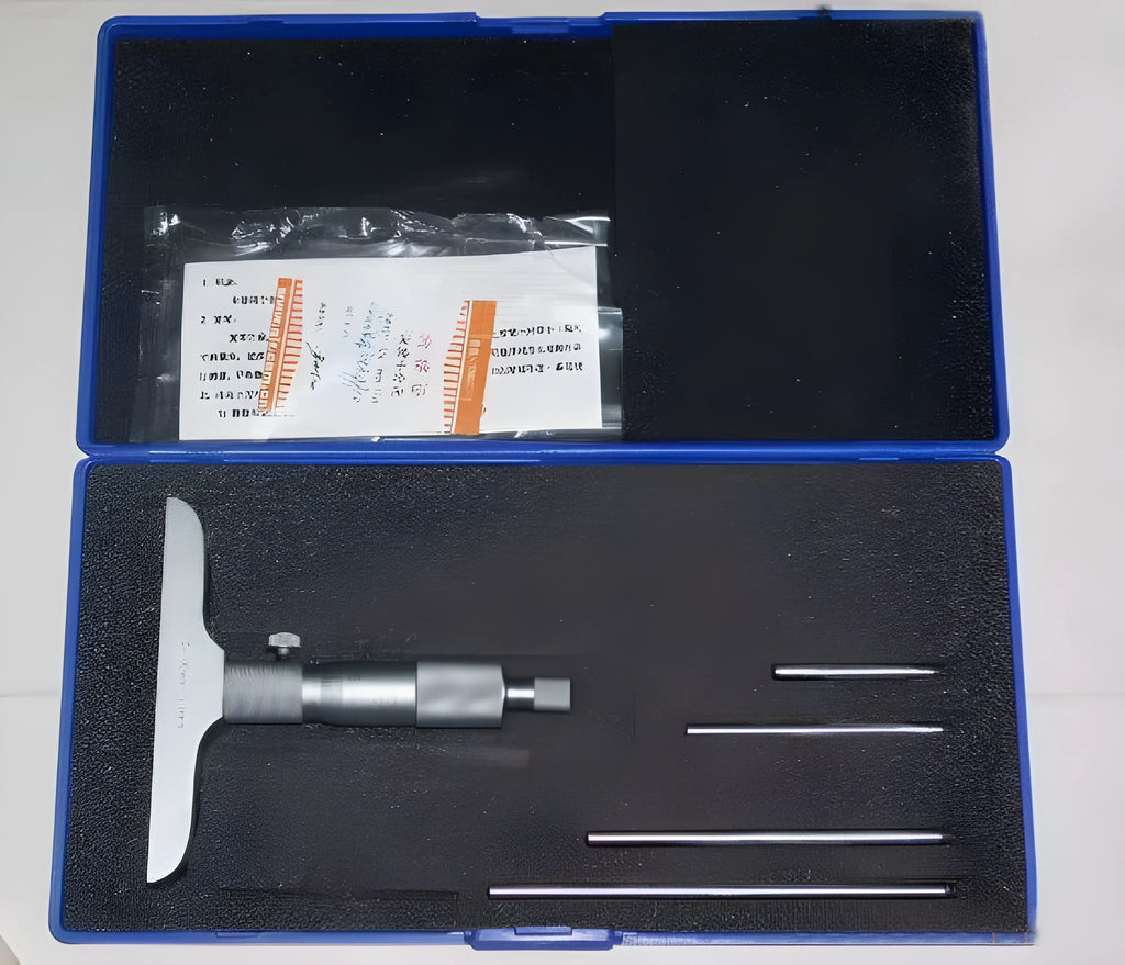 Depth micrometer measuring instrument with 0-100mm range and 0.01μm resolution