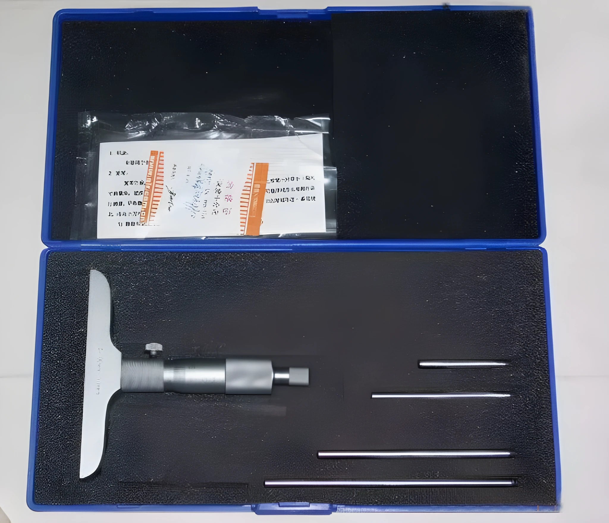 Depth micrometer measuring instrument with 0-100mm range and 0.01μm resolution