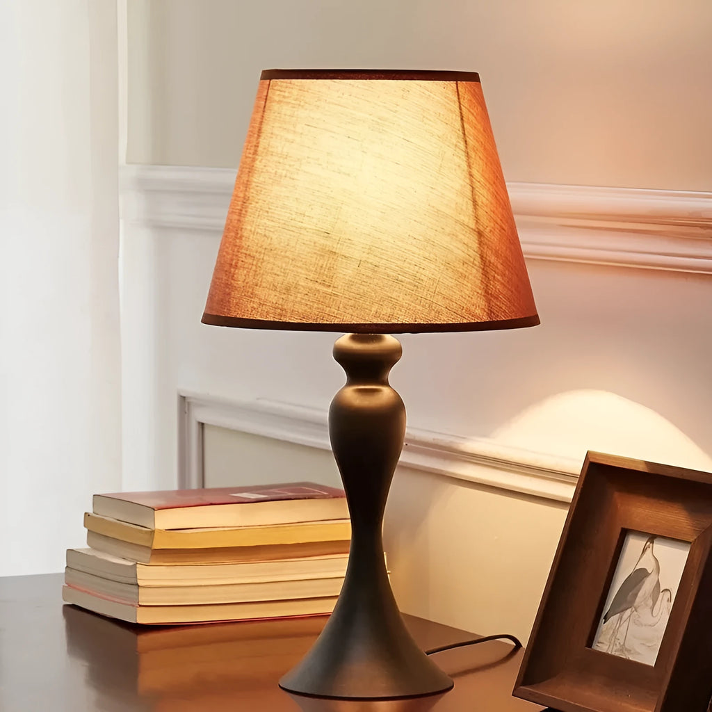 Retro alloy bedside lamp with LED lighting and multiple plug specifications