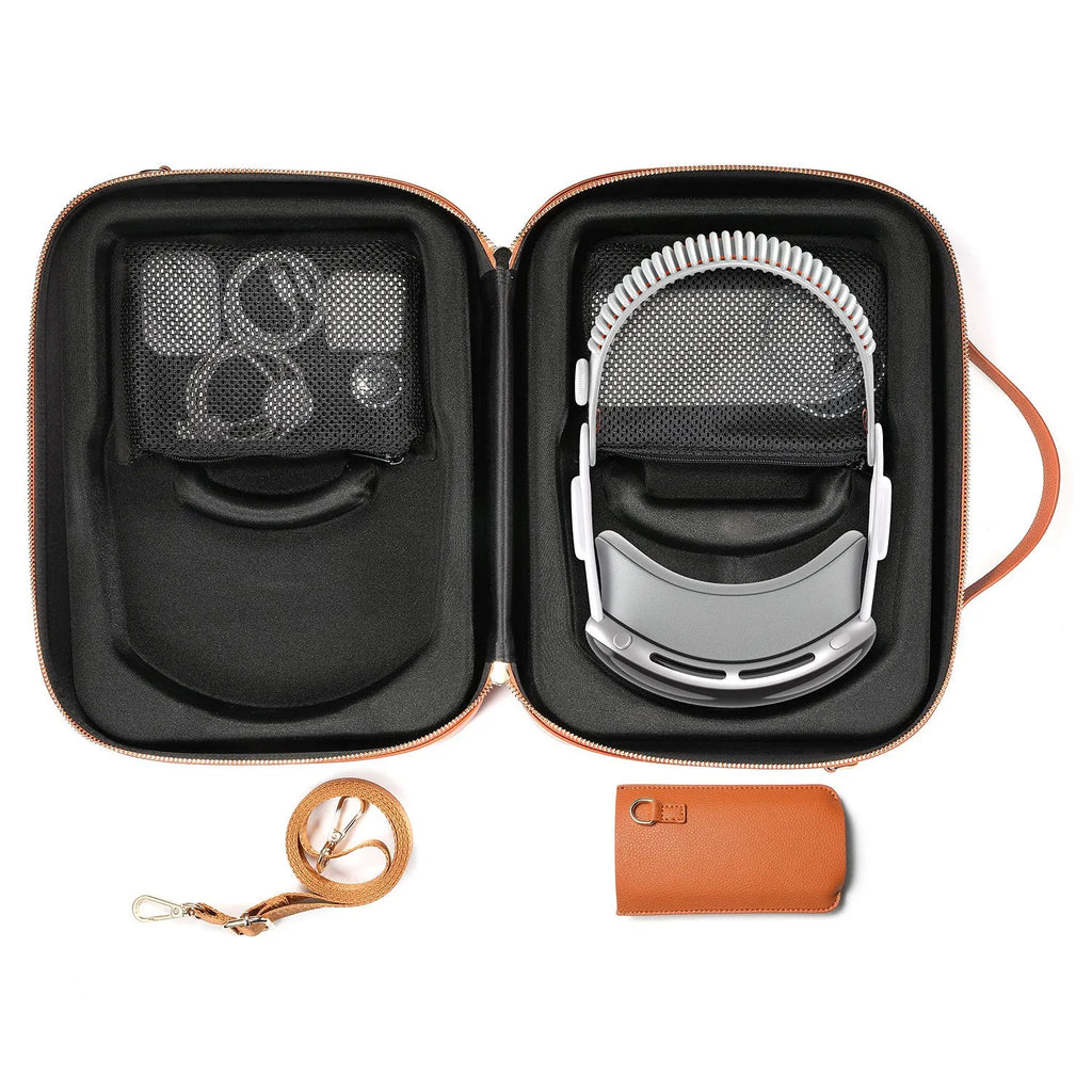 Vision Pro MR glasses storage box in superfiber material with dimensions 32.5 x 24.5 x 11.5 cm