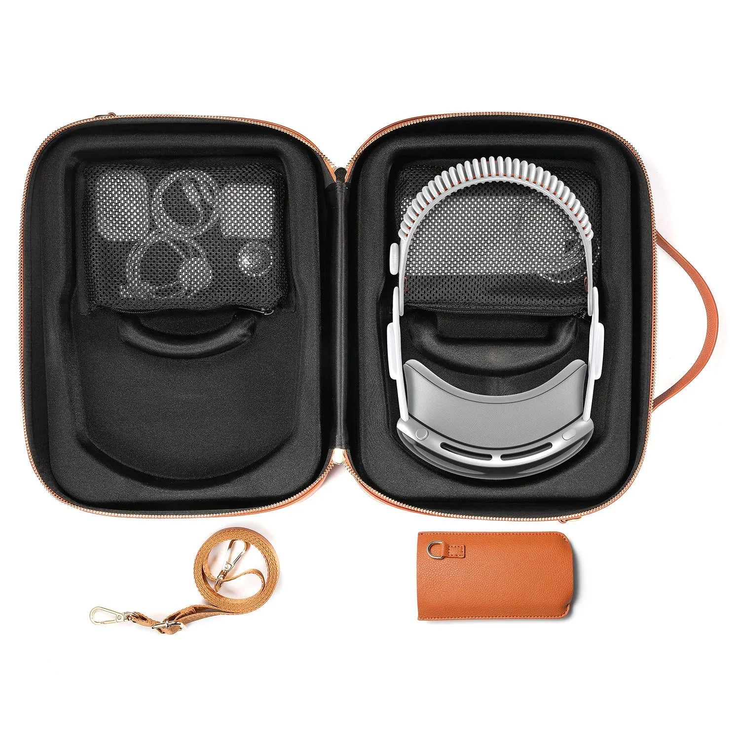 Vision Pro MR glasses storage box in superfiber material with dimensions 32.5 x 24.5 x 11.5 cm