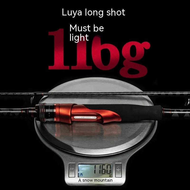 Carbon ultralight fishing rod shown in straight handle and pikestaff styles, lengths 210cm and 240cm.