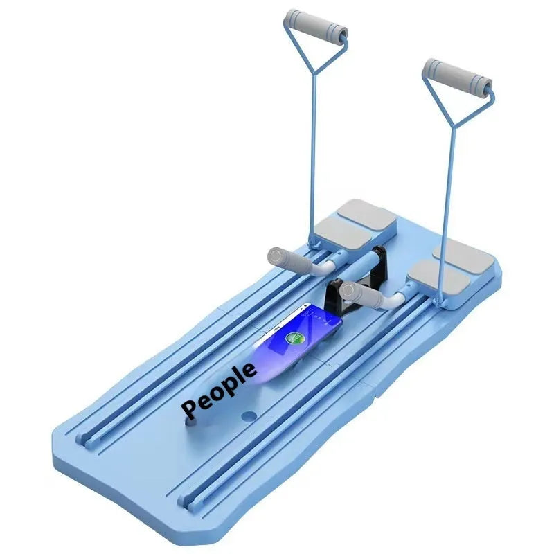 Multi-functional abdominal wheel fitness board in blue or pink colour with five exercise options