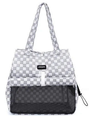Portable cat bag in bubble composite cloth with shoulder strap, available in four colours