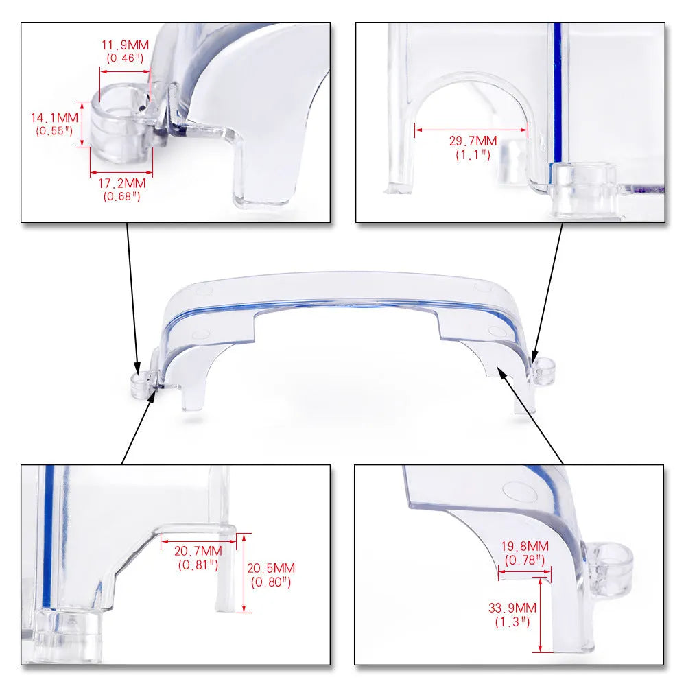 Transparent plastic gear shift cover for Lexus and Toyota car models.