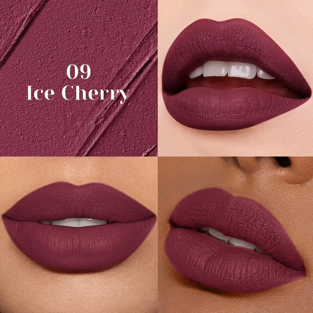 Matte nude lip mud lipstick in 10 waterproof nude colours with non-stick cup formula, 3.5g standard tube
