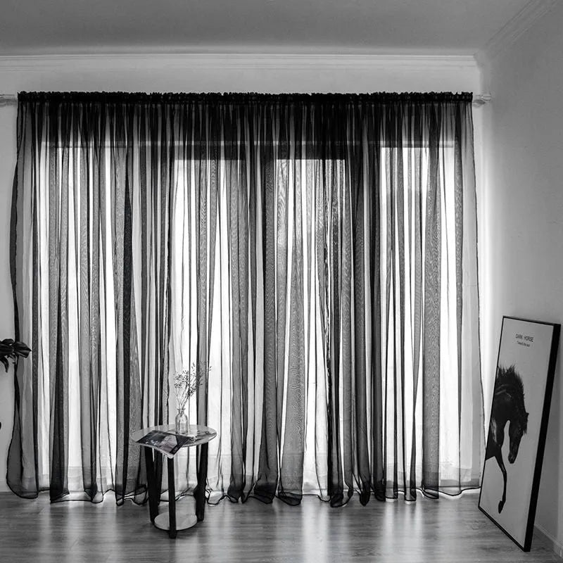 Cotton gauze curtain for balcony with 2.7m drop in solid colour option
