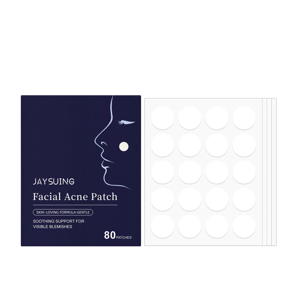 Pack of 80 breathable facial acne patches for spot treatment.