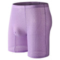 Men's lace shaping boxer underwear in white, black, rose red, green and light purple colours.