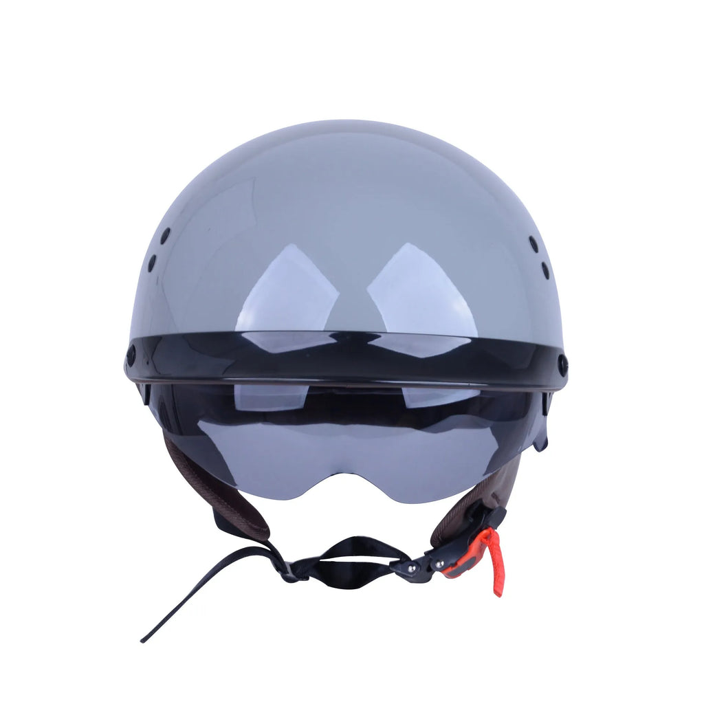 Retro full-face motorcycle helmet in ABS material, available in multiple colours for commuting