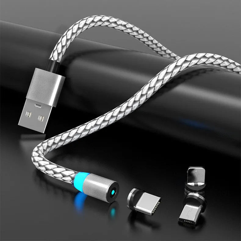 Magnetic data cable with 1m and 2m options, USB Lightning Micro USB TYPE-C