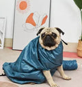 Blue automatic dog drying bag made from high-density Oxford cloth with silver-plated film lining, suitable for small to large dogs