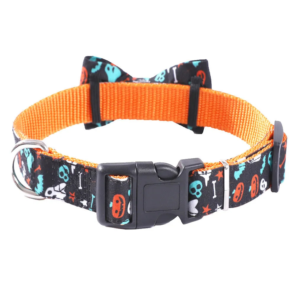 Cat collar holiday ornaments with geometric pattern in polyester, black ghost colour