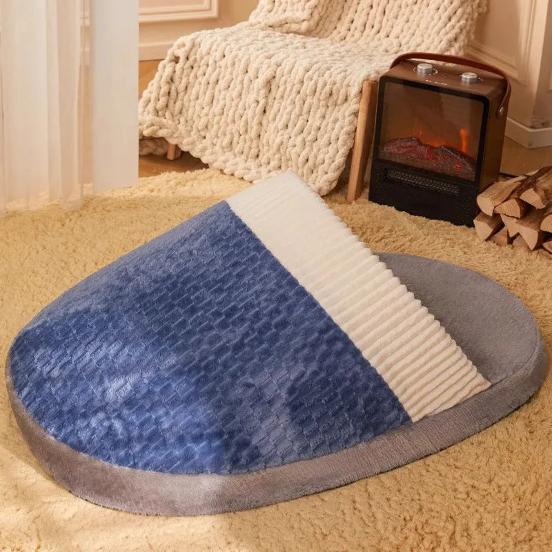 Brown dog nest sleeping bag bed with a removable cover for small to medium-sized dogs.