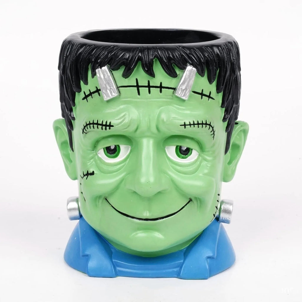 Halloween cartoon flower pot resin decorations in bandage zombie, death, Frankenstein and white ghost designs