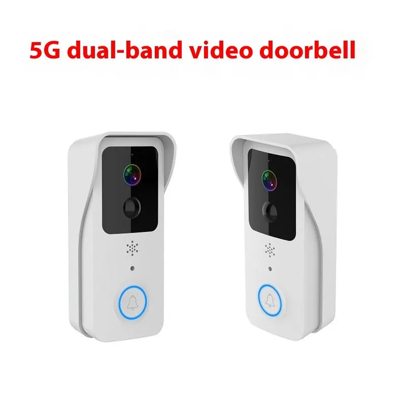 Black or white smart visual doorbell with waterproof intercom and HD camera.