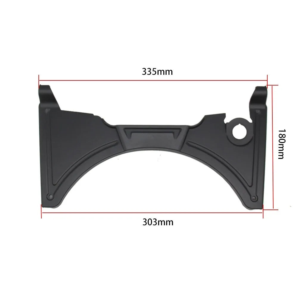 Matte black ABS plastic cockpit fairing for BMW R1250GS motorcycle, showing extended height and mounting points.
