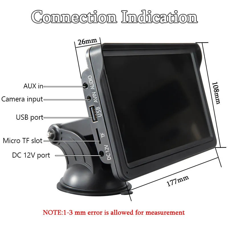 7-inch car multimedia display screen with wireless CarPlay and Bluetooth 5.0 connectivity for vehicle installation