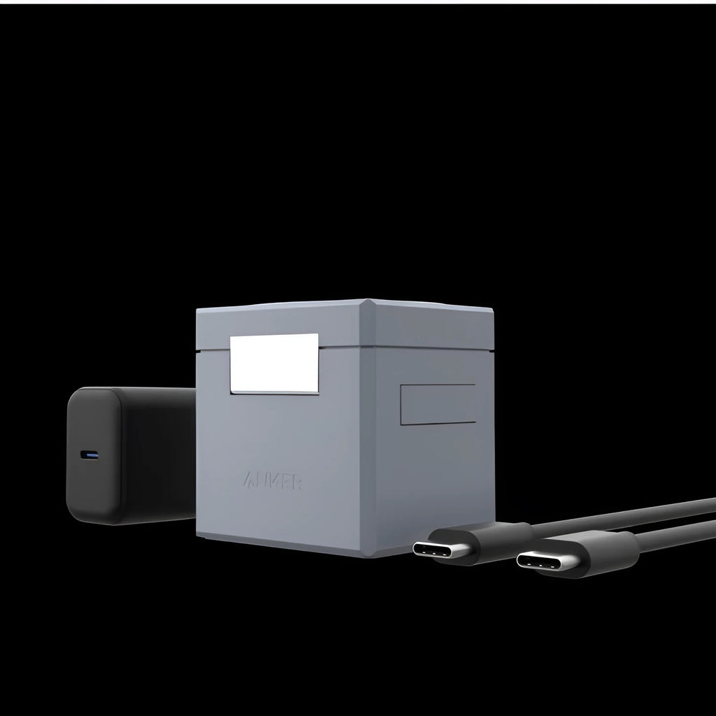 Foldable magnetic wireless charger showing iPhone AirPods and Apple Watch charging simultaneously