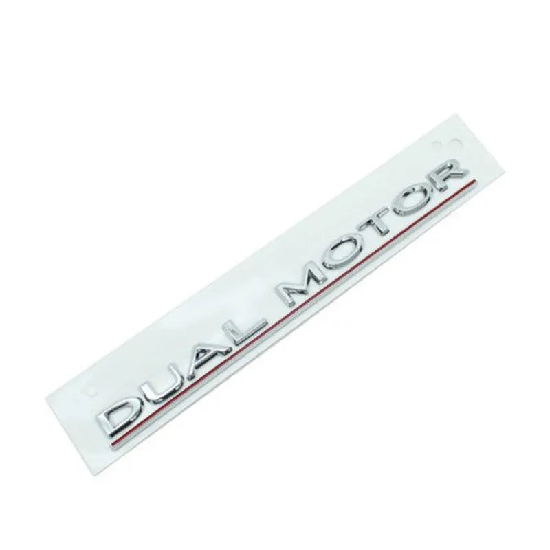ABS plastic Tesla Model 3 bumper sticker measuring 19cm by 3cm in matte black and red stripes