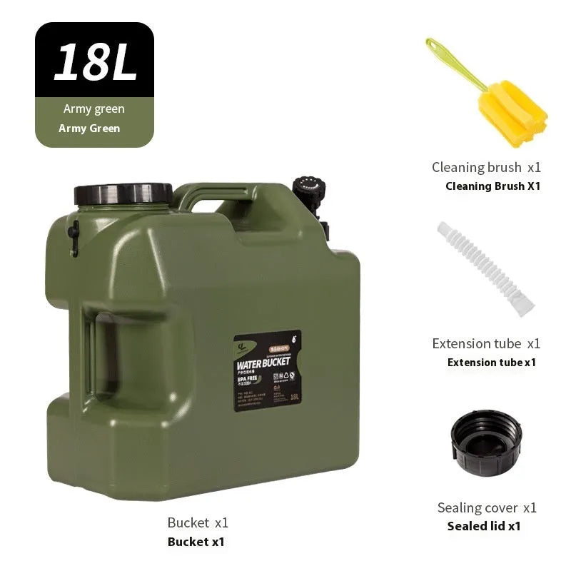 Outdoor thickened PE portable water storage tank in Army Green with multiple sizes