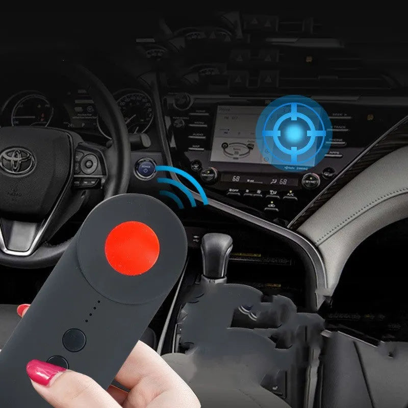 Black handheld GPS and wifi signal detector with micro-USB port on a compact ABS plastic body.