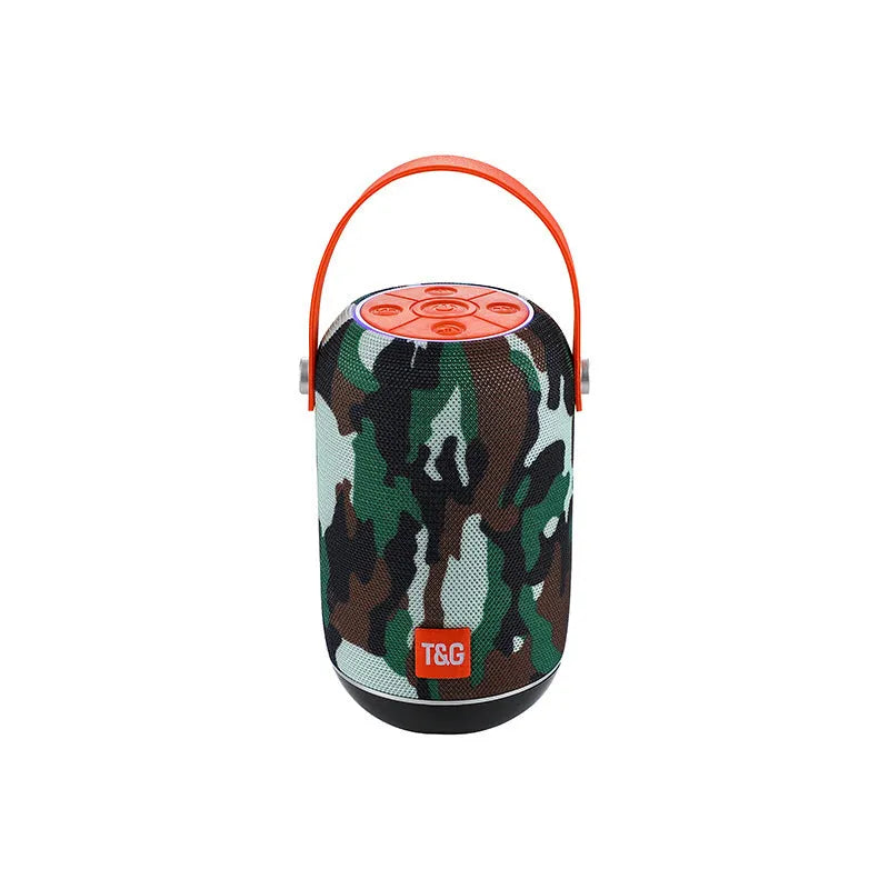 TG107 fabric Bluetooth portable speaker in blue colour with front relief spinning wheel design