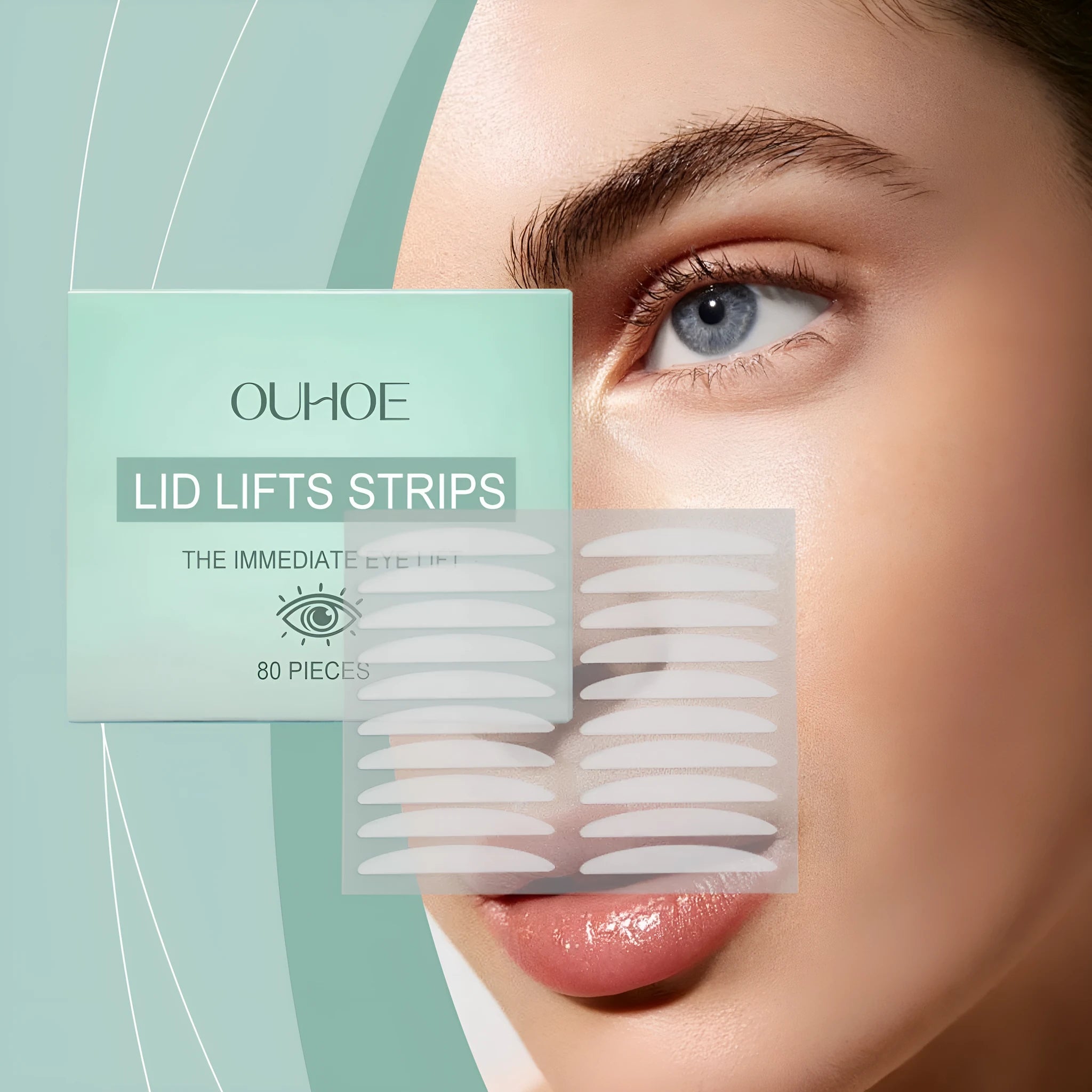 Meimu Tie eyelid stickers pack containing 80 pieces with hydrating ingredients
