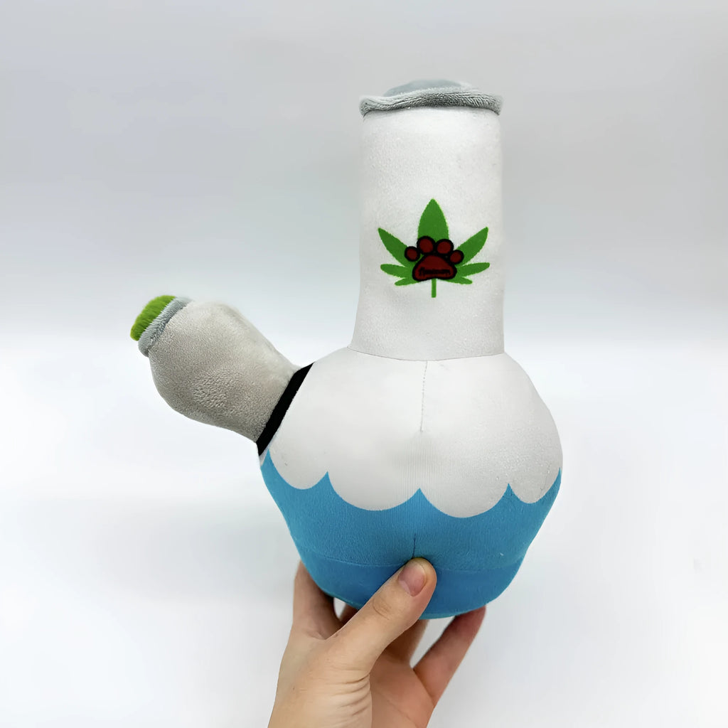 24cm kettle-shaped dog plush toy with sound feature in picture-style pattern