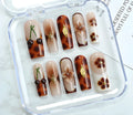 Handmade wearable nail painting kit in SGJ-A2-0026 colour with jelly glue, rubbing strip, and OPP bag.
