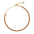 Women's 925 sterling silver bracelet with red rope, gold electroplated finish, and geometric ring design