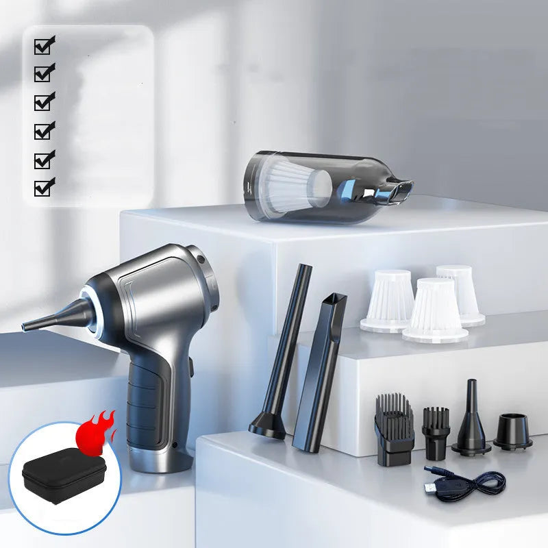 Handheld cordless vacuum cleaner with EVA carrying bag for car and home cleaning