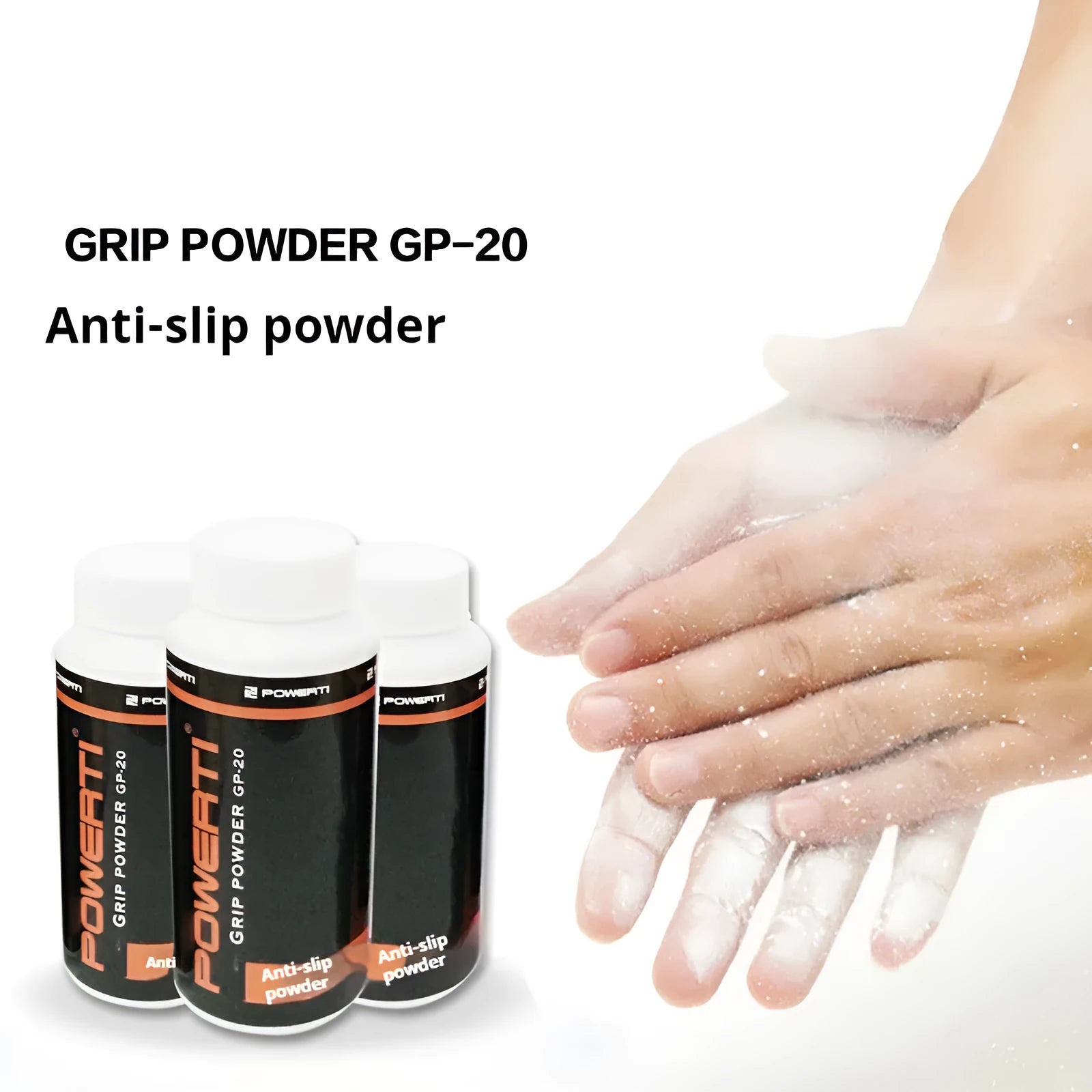 White magnesium carbonate sports anti-slip powder in container for badminton and gym use.
