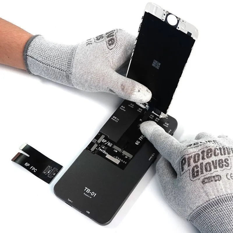Professional mobile phone screen tester with connectors for iPhone, Samsung, Huawei repair diagnostics