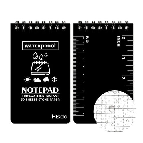 Waterproof spiral notebook with stone paper pages in camouflage colour options