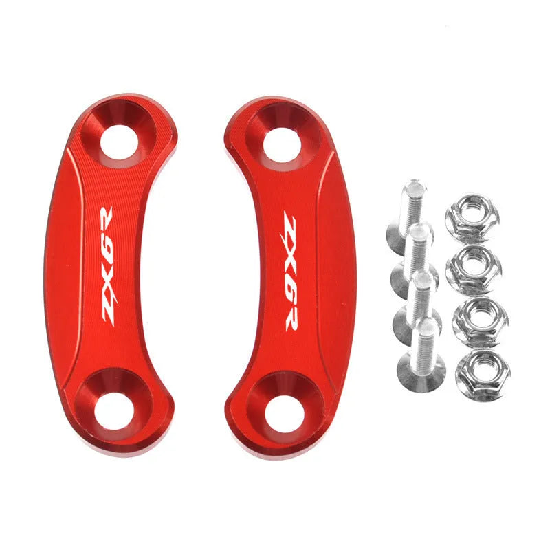 Aluminium alloy mirror code decorative cover for Kawasaki ZX-6R 19-22 in gray, black, red, gold or blue