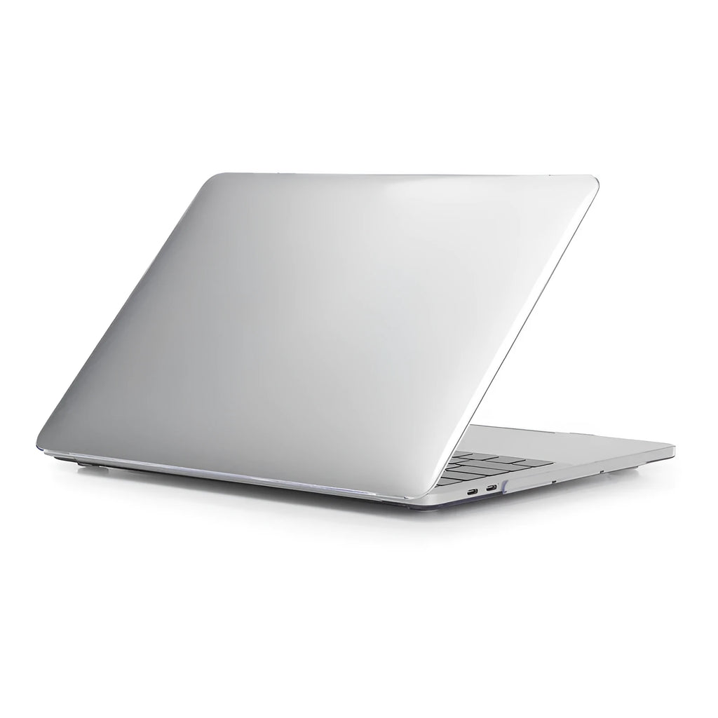 Black and transparent hard PC protective cases for MacBook Pro 14-inch and 16-inch laptops.